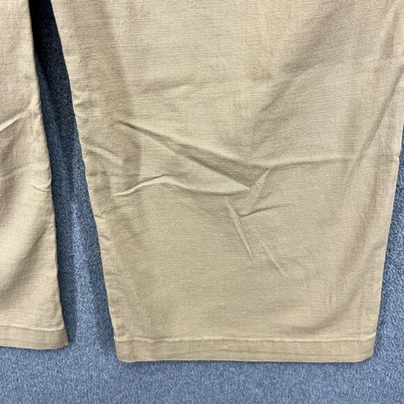 Flamingo Pants Womens Medium Tan Khaki Wide Leg Crop Mid Rise - Picture 15 of 16